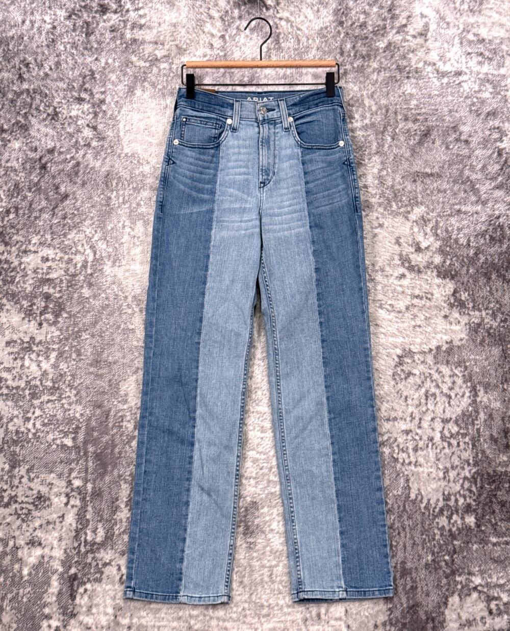 Ariat Jeans 26 Womens Ultra High Rise Vintage Straight Two Tone Denim